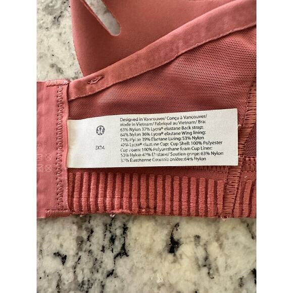 Lululemon Air Support Bra Size
34D Brier Rose/Pink Puff (High Support) - Picture 7 of 8